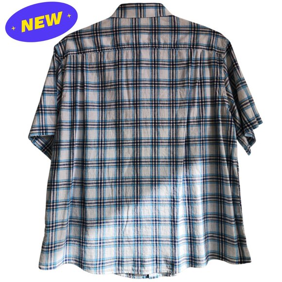 XXL Linen Cotton Shirt Blue Check White Multicolor Jos A Bank New Nwt Mens Size - Picture 3 of 17